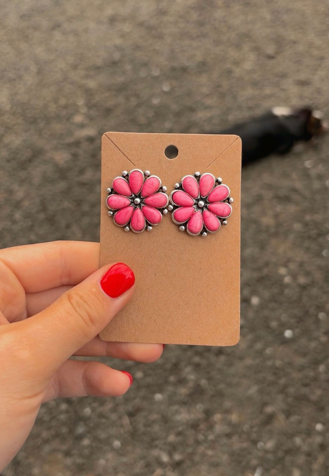 Pink Stud Earrings