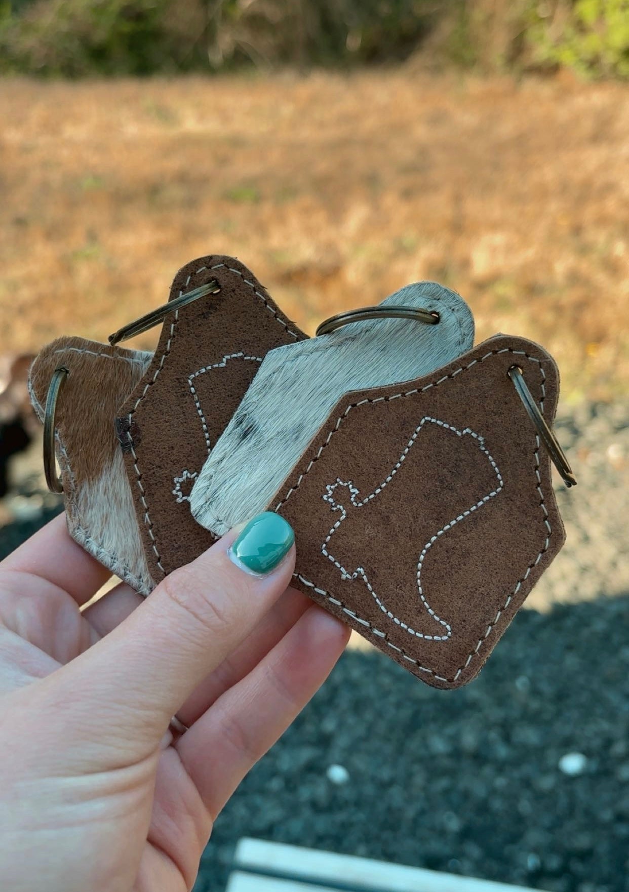 Boot & Cowhide Keychain