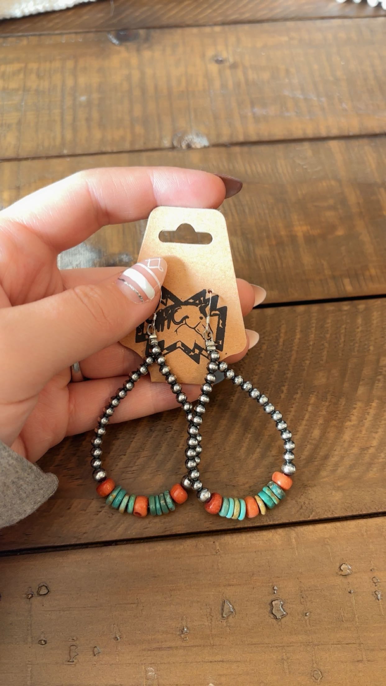 Orange & Turquoise Dangle Earrings