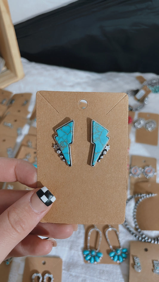 Lightning Bolt Stud Earrings