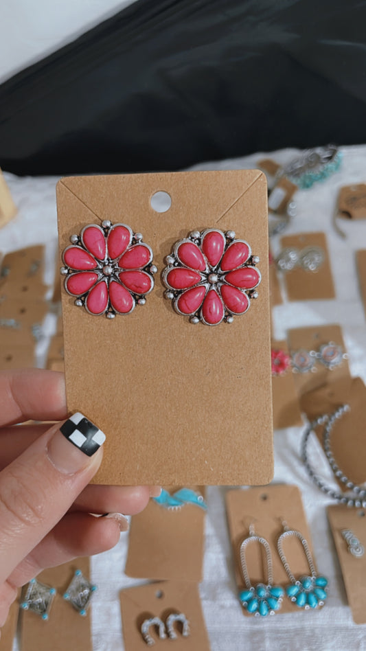 Pink Stud Earrings