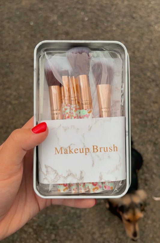 Mini Travel Makeup Brush Set: Leapord