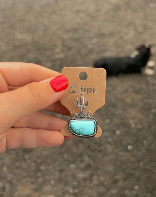 Western Cactus Adjustable Ring