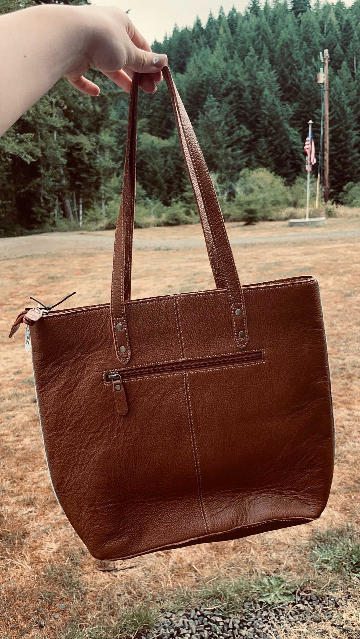 Cowhide Buckle Purse