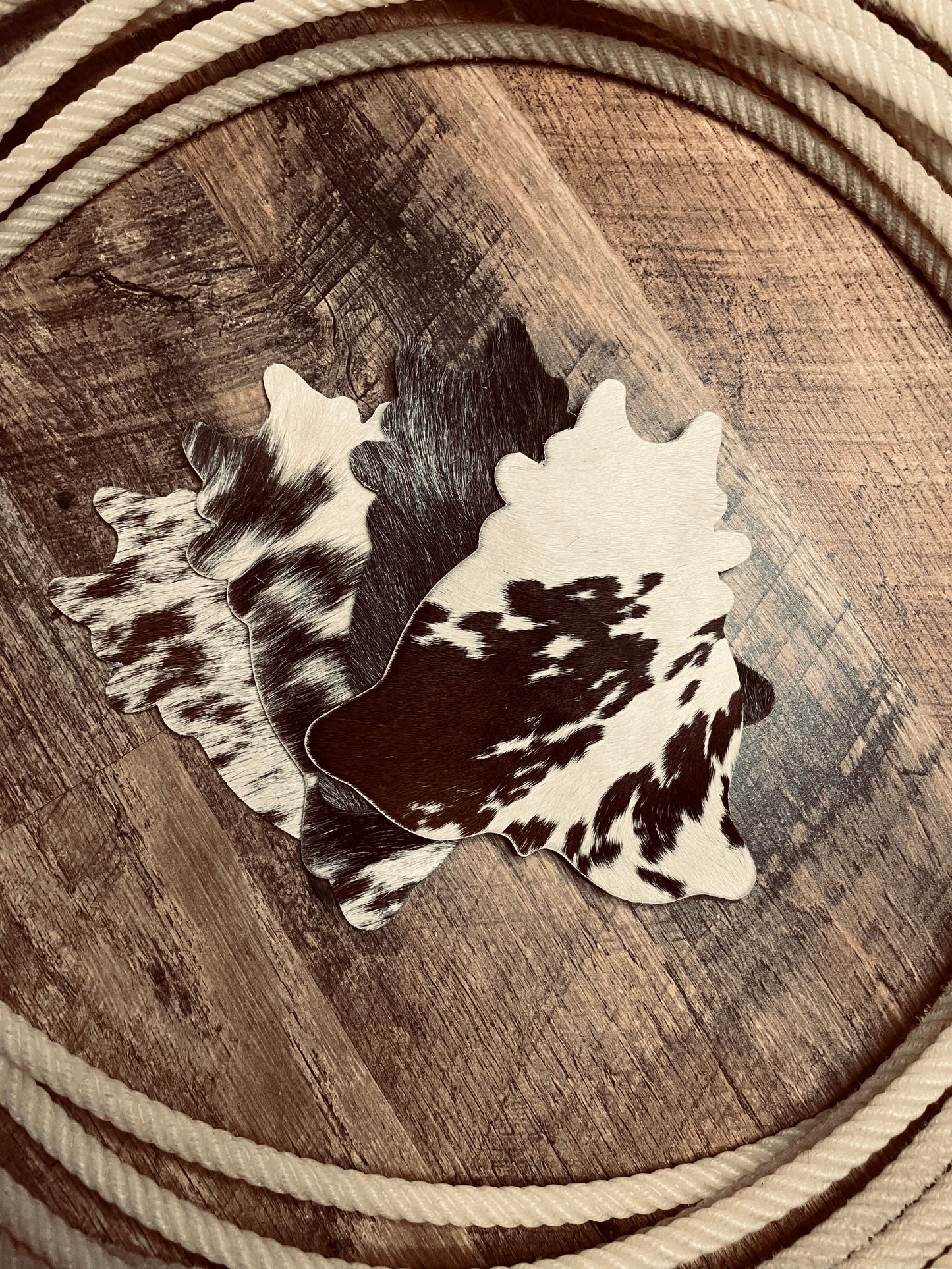 Cowhide Drink Coasters Set